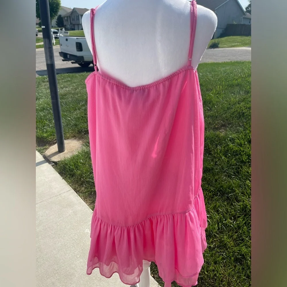 American Eagle Outfitters Pink Ruffled Spaghetti Strap Dress, Size XXL